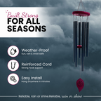 Chymora Memorial Wind Chime — Black Leaf — built for every season